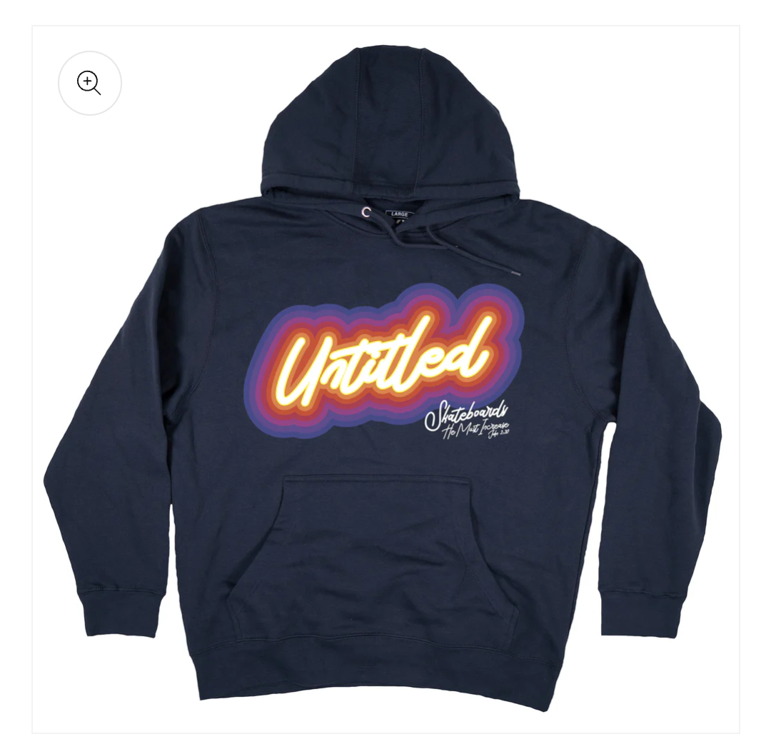Untitled skateboards glow navy hoodie