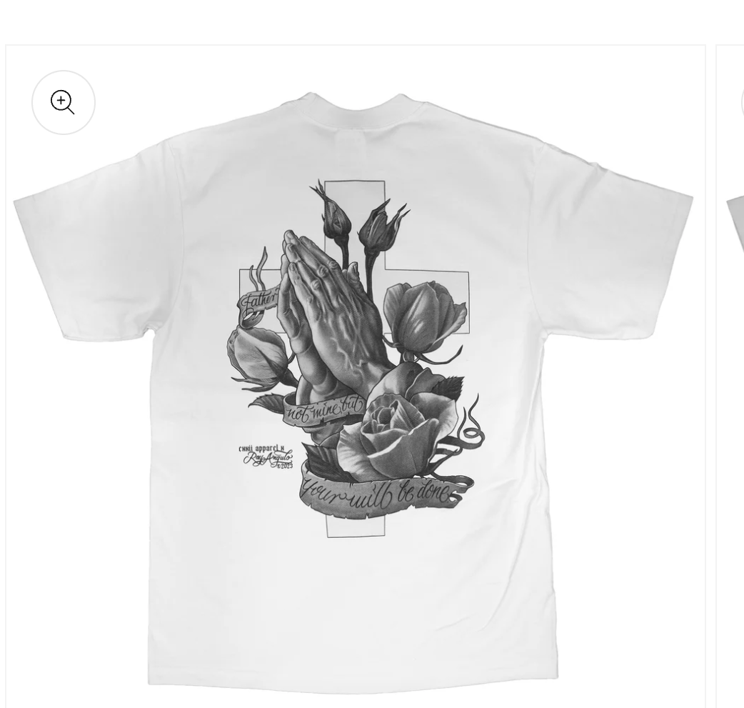 CXXII "Your Will Be Done" white heavyweight street tee