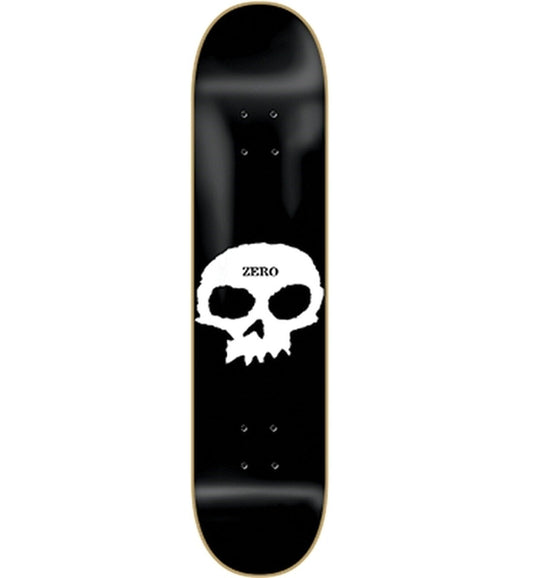 Zero Single Skull Skateboard Deck - 8.125" Black/White